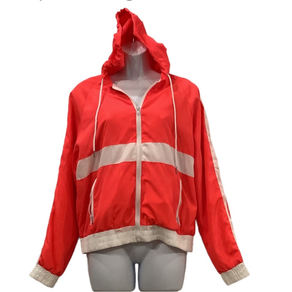 NWT New Look Sport Y2K Hot Coral Windbreaker SIZE MEDIUM